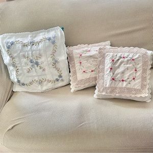 Vintage and antique handmade throw pillow covers